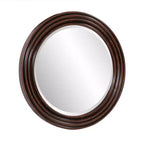 Miroir Rond Encadré en Bois Teinté Acajou 24" Howard Elliott : Décoration Moderne, Montage Mural, Aucun Assemblage Requis