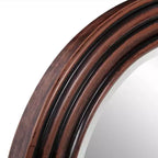 Miroir Rond Encadré en Bois Teinté Acajou 24" Howard Elliott : Décoration Moderne, Montage Mural, Aucun Assemblage Requis
