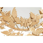 Miroir mural papillon en métal doré - Olivia & May : Cadre en fer, forme ronde, aucun assemblage requis