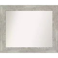 34" x 28" Non-Beveled Dove Gray Wash Wall Mirror - Amanti Art: Modern Rectangle, Polystyrene Frame