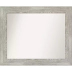 34" x 28" Non-Beveled Dove Gray Wash Wall Mirror - Amanti Art: Modern Rectangle, Polystyrene Frame