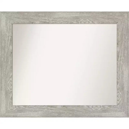 34" x 28" Non-Beveled Dove Gray Wash Wall Mirror - Amanti Art: Modern Rectangle, Polystyrene Frame