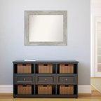 Miroir mural gris tourterelle non biseauté 34" x 28" - Amanti Art : Rectangulaire Moderne, Cadre en Polystyrène