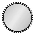 Kate & Laurel All Things Decor 28"x28" Beade Round Wall Mirror Black