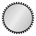 Kate & Laurel All Things Decor 28"x28" Beade Round Wall Mirror Black