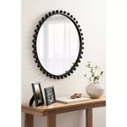 Kate & Laurel All Things Decor Miroir Mural Rond Perlé Noir 28"x28"