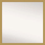 28" x 28" Non-Beveled Grace Narrow Bathroom Wall Mirror Brushed Gold - Amanti Art: Square Vanity Wall Mount