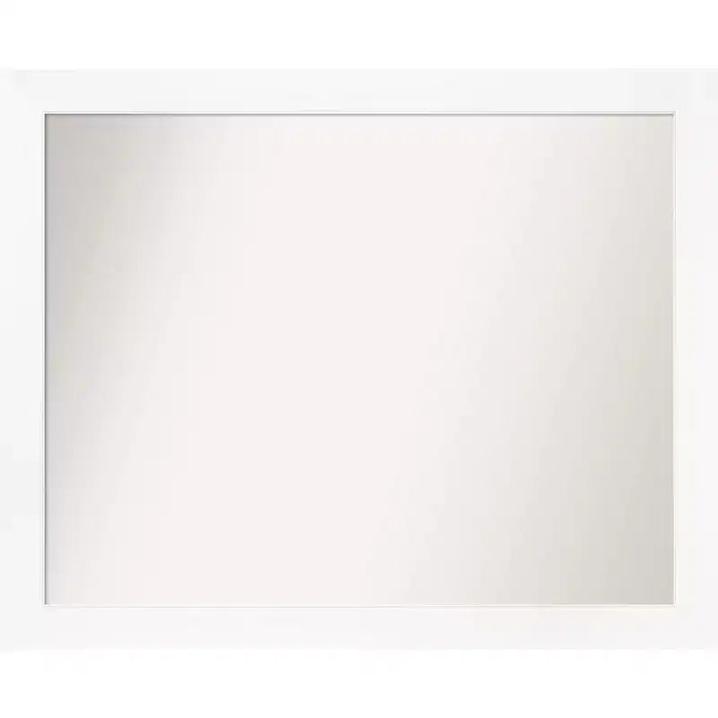 31" x 25" Non-Beveled Cabinet Narrow Bathroom Wall Mirror White - Amanti Art