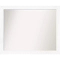 31" x 25" Non-Beveled Cabinet Narrow Bathroom Wall Mirror White - Amanti Art