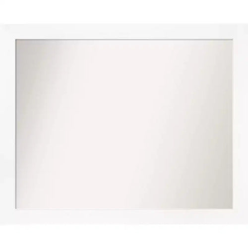 31" x 25" Non-Beveled Cabinet Narrow Bathroom Wall Mirror White - Amanti Art