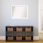Miroir mural de salle de bain étroit non biseauté 31" x 25" Blanc - Amanti Art