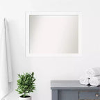 Miroir mural de salle de bain étroit non biseauté 31" x 25" Blanc - Amanti Art