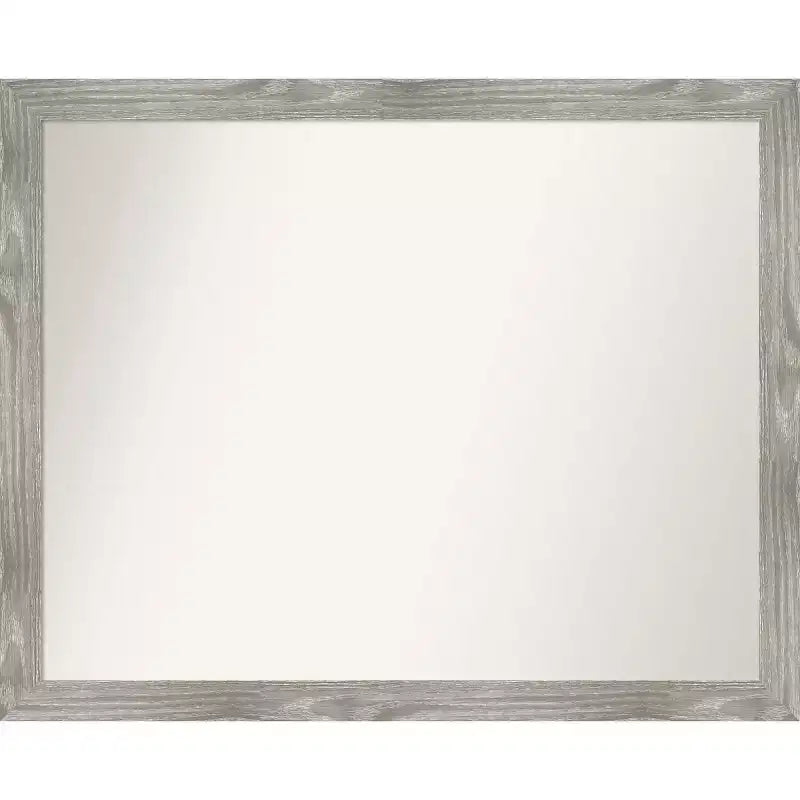 31" x 25" Non-Beveled Dove Gray Wash Square Wall Mirror - Amanti Art