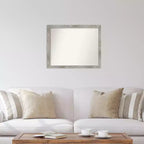 Miroir mural carré 79 x 63,5 cm, sans biseau, gris tourterelle délavé - Amanti Art