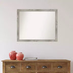 Miroir mural carré 79 x 63,5 cm, sans biseau, gris tourterelle délavé - Amanti Art