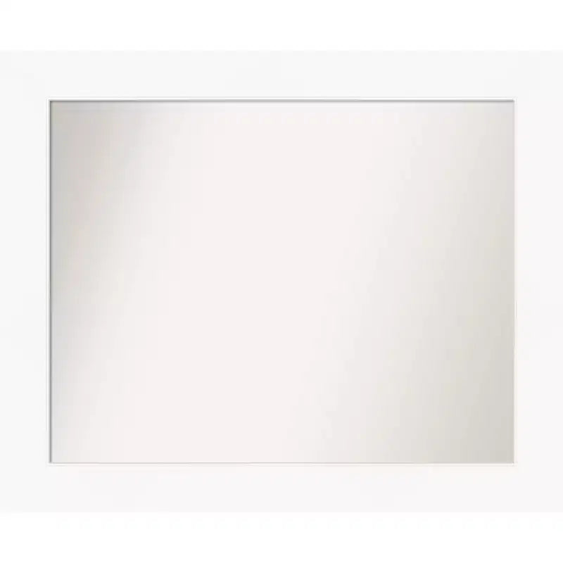 34" x 28" Non-Beveled Cabinet White Wall Mirror - Amanti Art: Modern Style, Polystyrene Frame, Includes Mounting Hardware
