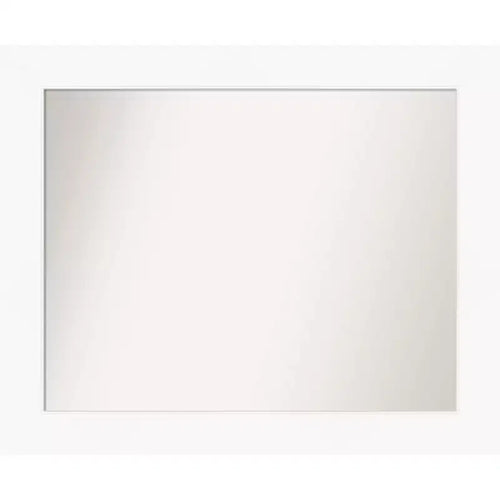 34" x 28" Non-Beveled Cabinet White Wall Mirror - Amanti Art: Modern Style, Polystyrene Frame, Includes Mounting Hardware