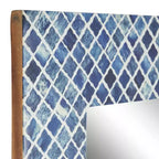 Miroir mural Trèfle en bois bleu - Olivia & May : Style contemporain, Forme rectangulaire, Aucun assemblage requis