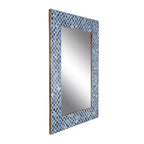 Miroir mural Trèfle en bois bleu - Olivia & May : Style contemporain, Forme rectangulaire, Aucun assemblage requis
