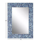 Miroir mural Trèfle en bois bleu - Olivia & May : Style contemporain, Forme rectangulaire, Aucun assemblage requis