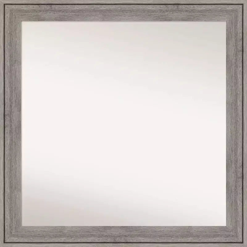 31" x 31" Regis Barnwood Gray Wood Wall Mirror: Square, Modern, Wood Frame - Amanti Art