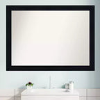 Miroir mural de salle de bain en bois de 42 po x 31 po Shiplap marine sans biseau - Amanti Art : Rectangulaire moderne, montage mural