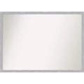 40" x 29" Non-Beveled Grace Narrow Bathroom Wall Mirror Brushed Nickel - Amanti Art: Rectangle, Polystyrene Frame, Wall Mounted