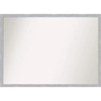 40" x 29" Non-Beveled Grace Narrow Bathroom Wall Mirror Brushed Nickel - Amanti Art: Rectangle, Polystyrene Frame, Wall Mounted