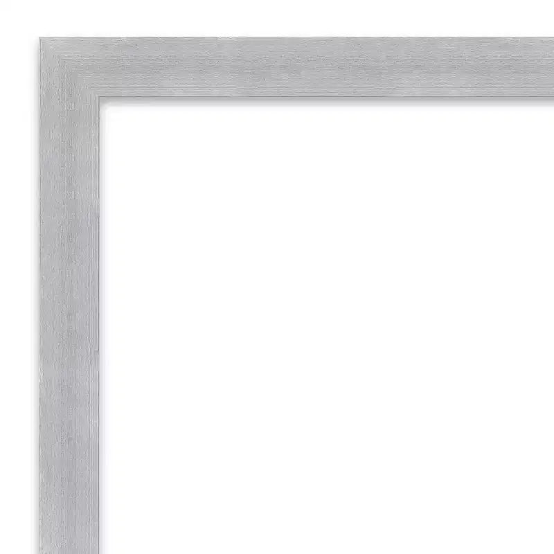 Miroir mural étroit Grace non biseauté, 40" x 29", nickel brossé - Amanti Art : Rectangulaire, cadre en polystyrène, mural