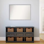 Miroir mural étroit Grace non biseauté, 40" x 29", nickel brossé - Amanti Art : Rectangulaire, cadre en polystyrène, mural