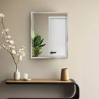 Miroir mural cadre métallique classique chromé 24" x 30" - Head West : biseauté, style transitionnel, aucun assemblage requis