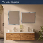 Miroir mural cadre métallique classique chromé 24" x 30" - Head West : biseauté, style transitionnel, aucun assemblage requis