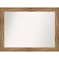 44" x 33" Non-Beveled Owl Brown Wood Wall Mirror - Amanti Art