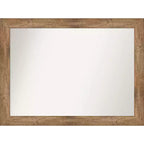 44" x 33" Non-Beveled Owl Brown Wood Wall Mirror - Amanti Art