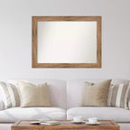 Miroir mural hibou brun en bois 44 po x 33 po sans biseau – Amanti Art