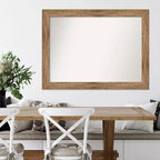 Miroir mural hibou brun en bois 44 po x 33 po sans biseau – Amanti Art