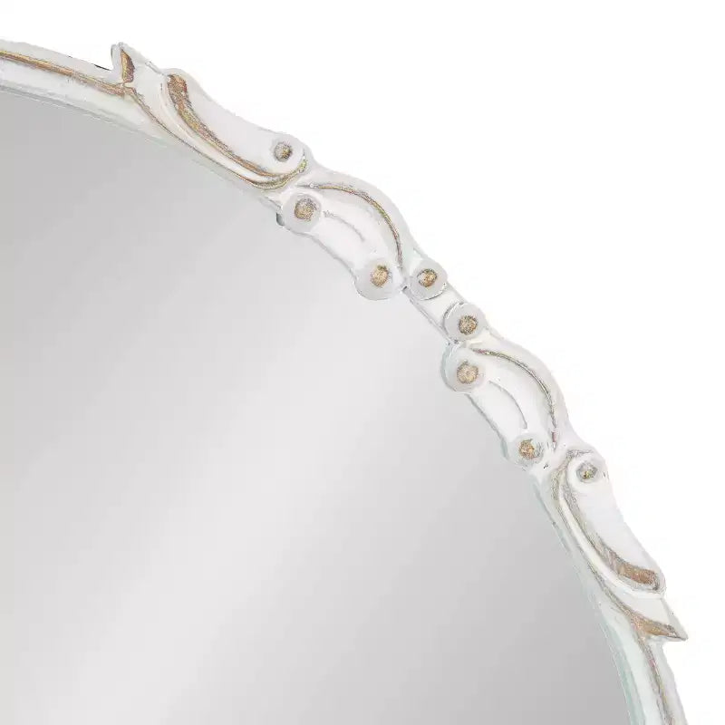 Miroir mural décoratif Brynley de 61 cm de diamètre, blanc – Kate & Laurel All Things Decor : Style glamour, aucun assemblage requis