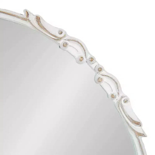 Miroir mural décoratif Brynley de 61 cm de diamètre, blanc – Kate & Laurel All Things Decor : Style glamour, aucun assemblage requis