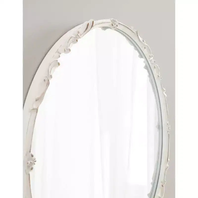 Miroir mural décoratif Brynley de 61 cm de diamètre, blanc – Kate & Laurel All Things Decor : Style glamour, aucun assemblage requis