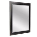 31.5" x 43.5" Two-Toned Frame Mirror Black - Head West: Beveled Glass, Antique Texture, No Assembly Required
