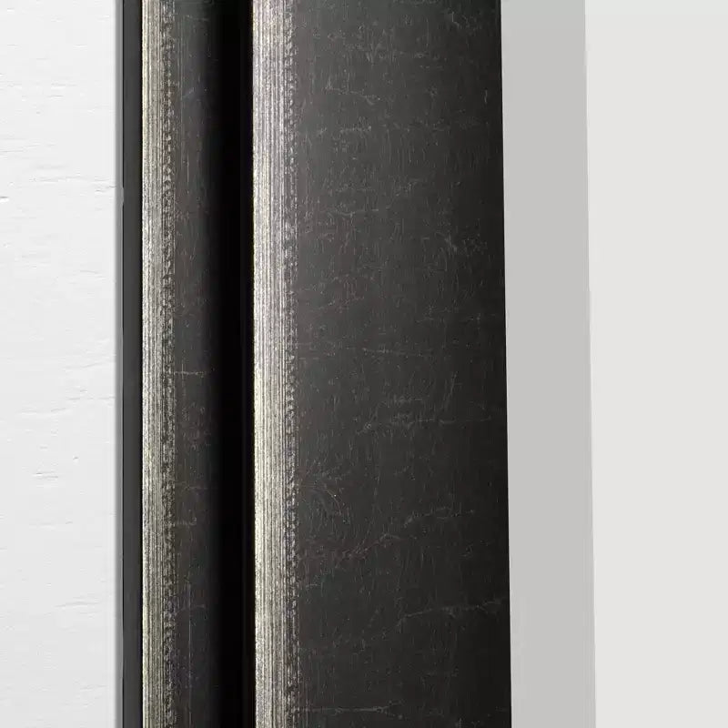 Miroir encadré bicolore 31,5" x 43,5" noir - Head West : Verre biseauté, texture antique, aucun assemblage requis