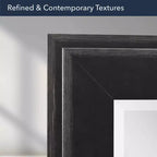 Miroir encadré bicolore 31,5" x 43,5" noir - Head West : Verre biseauté, texture antique, aucun assemblage requis