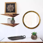 Miroir Mural Rond en Métal Cuivré Howard Elliott Camou : Décoration Moderne, 40 cm de Diamètre, Aucun Assemblage Requis
