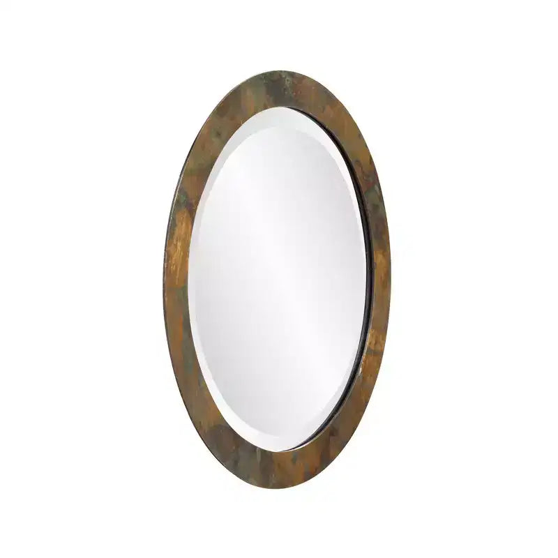Miroir Mural Rond en Métal Cuivré Howard Elliott Camou : Décoration Moderne, 40 cm de Diamètre, Aucun Assemblage Requis