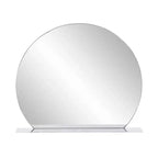 Howard Elliott 30"x25.5" Round Stainless Steel Framed Wall Mirror with Shelf Silver