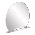 Miroir mural rond Howard Elliott 30"x25.5" en acier inoxydable avec étagère argentée
