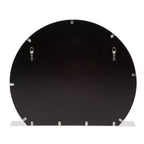 Miroir mural rond Howard Elliott 30"x25.5" en acier inoxydable avec étagère argentée