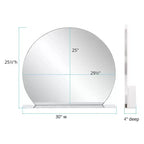 Miroir mural rond Howard Elliott 30"x25.5" en acier inoxydable avec étagère argentée