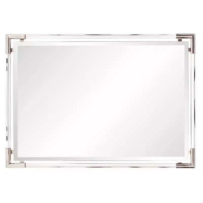 Miroir mural décoratif rectangulaire Howard Elliott Elsie et acrylique argenté 38,5"x26,5"