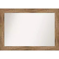 42" x 30" Non-Beveled Owl Brown Wood Wall Mirror - Amanti Art